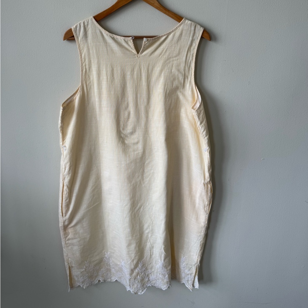 croft & barrow Yellow Striped Sleeveless Eyelet Dress - Picture 5 of 8